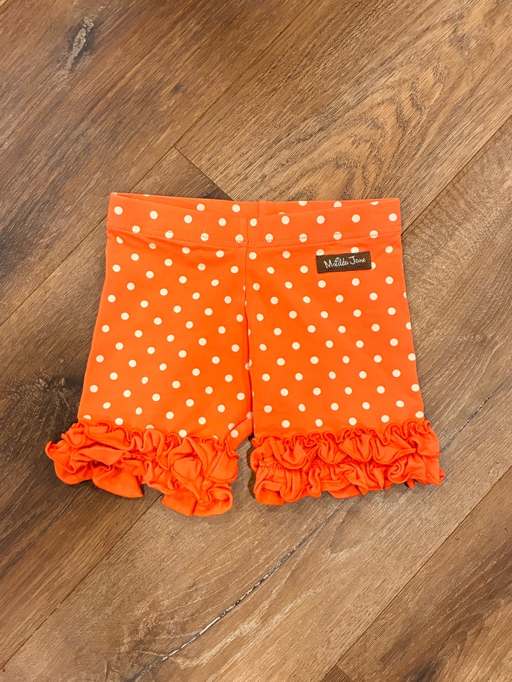 Matilda Jane Fearless Shortie Let’s Go Together Orange Ruffle Shorts Summer 4T